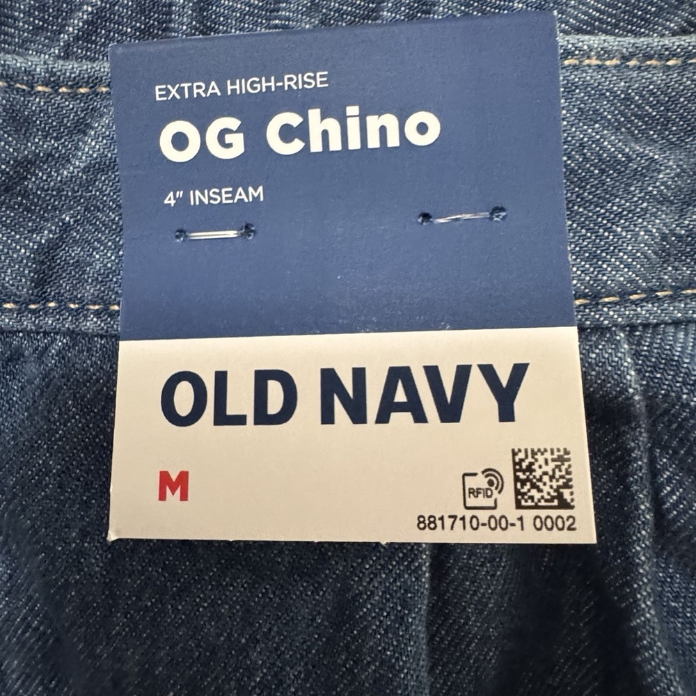 Old Navy OGC Shorts Extra High Rise 4" Inseam Medium Wash NWT - Picture 2 of 7